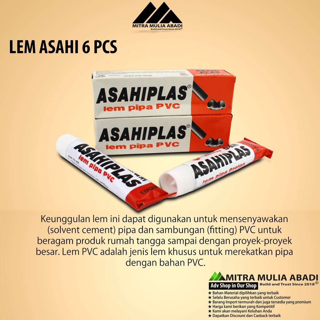 Lem Asahi Pipa Paralon Paket 1/2 Lusin (6pcs) | lem pipa paralom