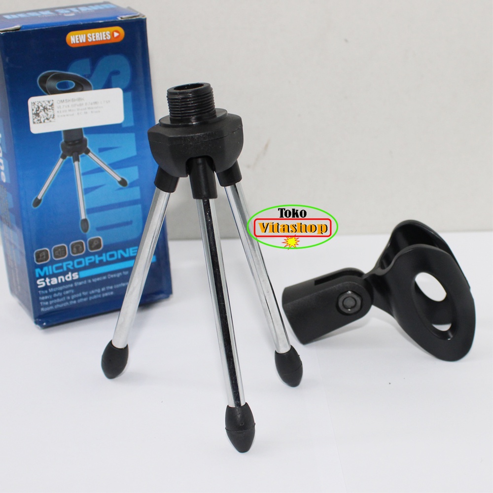 STAND MIC MEJA KAKI 3 / DEKS STAND MIKROPON PORTABLE MINI MIK HOLDER