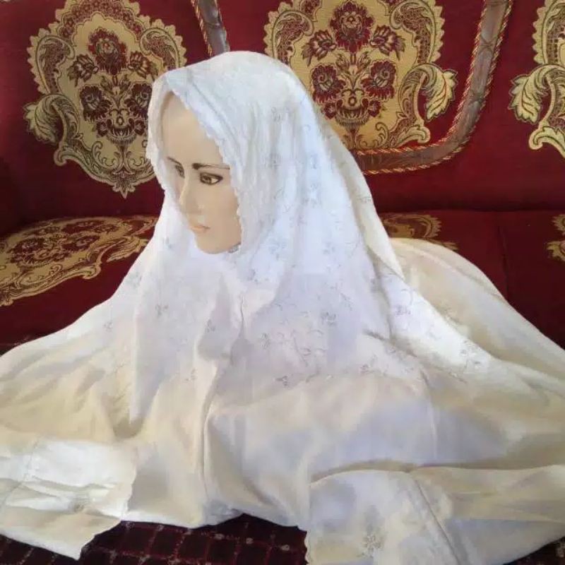 Mukena polos terusan bahan semi sutra murah