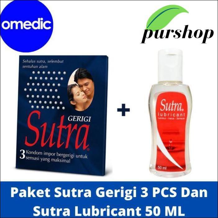 Paket Kondom Sutra Gerigi 3 Pcs Dan Sutra Lubricant 50 Ml Pelumas