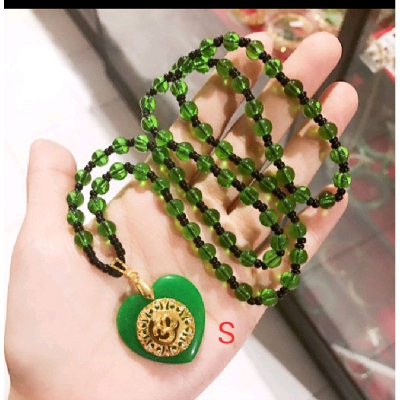 promo kalung giok asli motif omkara lapis emas