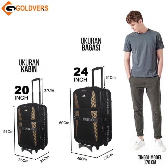 Koper - Koper Original Polo Twin/Gear Bahan Polo Kanvas Size 24" Koper Murah#