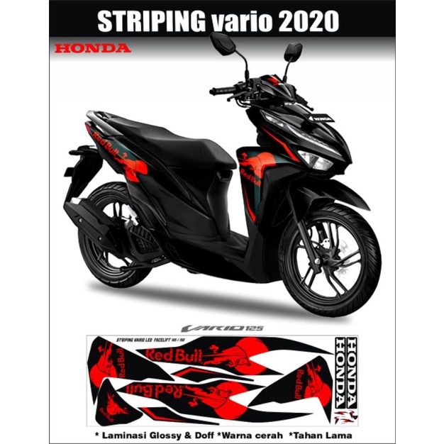 STRIPING MOTOR VARIO EDISI REDBULL / STICKER LIS VARIASI VARIO 125 - 150 FACELIFT / STICKER SCOTLET 