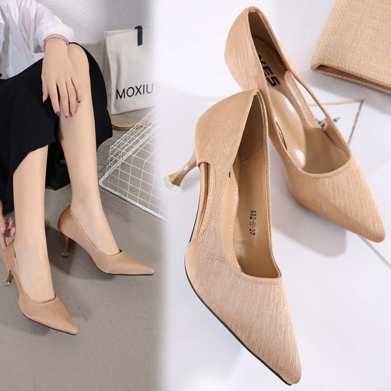 PROMO TERBARU XES 882-H / SEPATU WANITA HIGH HEELS BASIC IMPORT PREMIUM