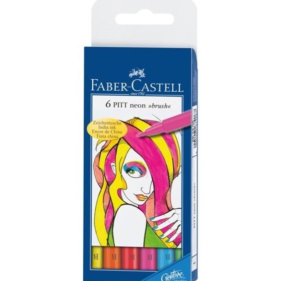 

[[COD]] Faber-Castell PITT Artist Pen Brush Neon 6 Wallet BIG SALE Kode 780