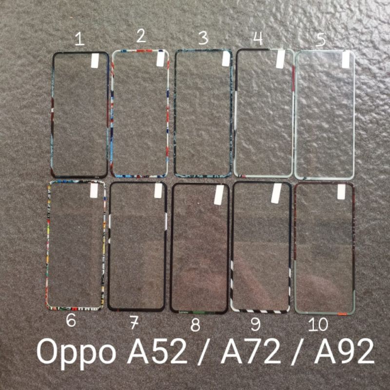 Tempered glass Oppo A52 A72 A92 ( 6 motif ) motif gambar karakter anti gores kaca screen guard pelindung layar