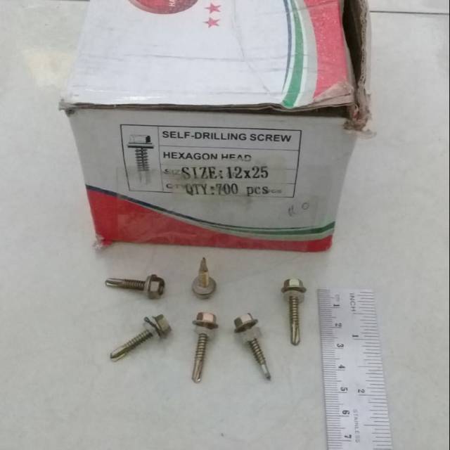 Baut drilling 12 x 25 / baut roofing baja ringan/ self drilling screw
