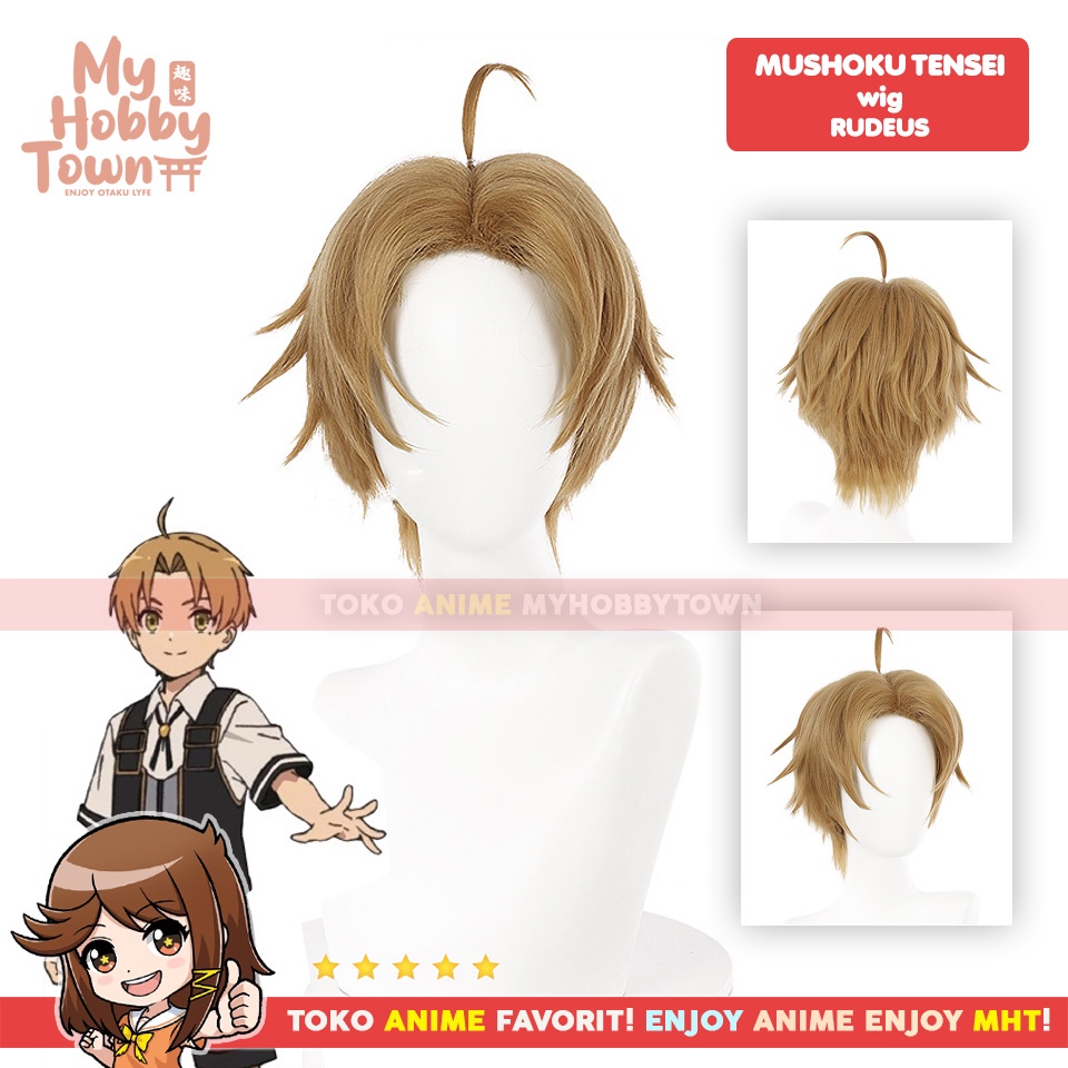 Wig Cosplay Anime Mushoku Tensei : Rudeus Rudy Greyrat Rambut Palsu