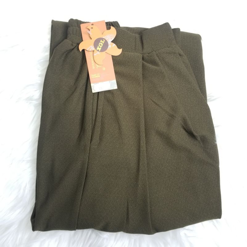 KULOT POLOS PREMIUM MODEL JATUH LURUS JUMBO  ALLSIZE MUAT S M L Xl  XXL-Army