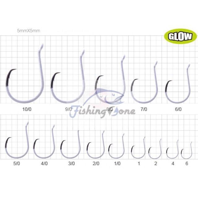BKK OFFSET HEAVY CIRCLE GLOW Hook - Mata Kail Pancing Tajam Glow Dark