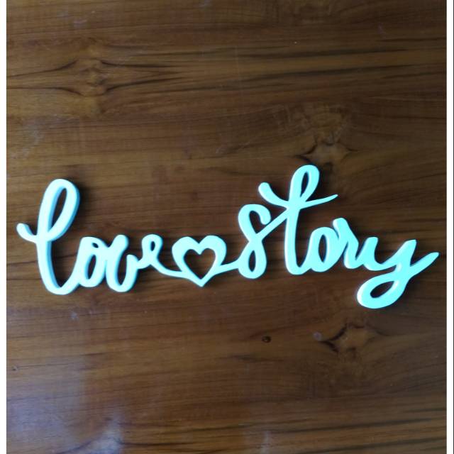 Hiasan dinding/papan nama kayu love strory