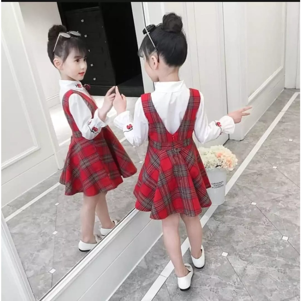 INV - DRESS KIDS BERRY KOTAK / SABLON STROWBEERY / TERBARU / TERPOPULER