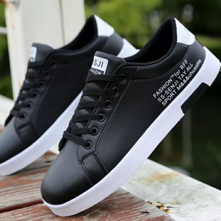 [PRODUK JL7FE] KNS Sepatu pria putih sepatu warna hitam polos sepatu kasual senji ss MSC
