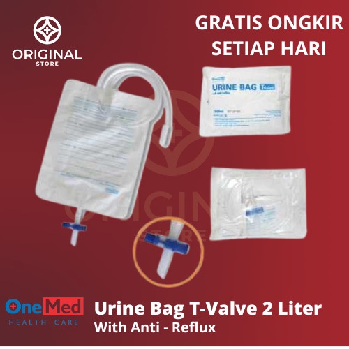 Urine Bag 2000ml T Valve Kantong Kencing Urine Onemed