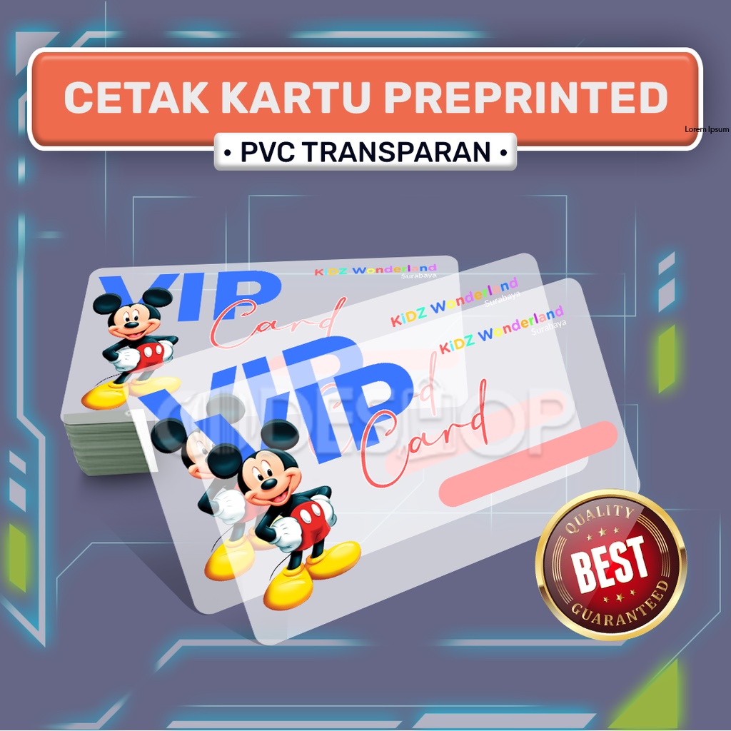 Cetak Kartu Transparan PVC Preprinted