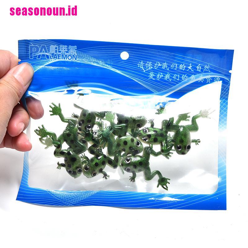 (seasonoun) 10pcs / set Umpan Pancing Bentuk Katak Imitasi