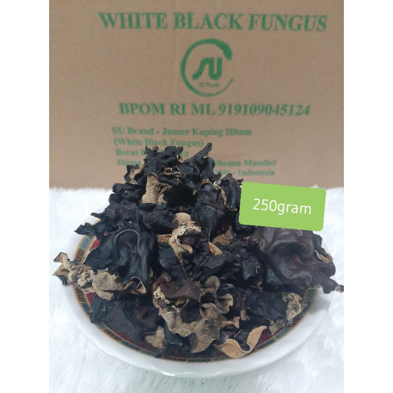 

Jamur Kuping Hitam 250gram SU Brand/ White Black Fungus