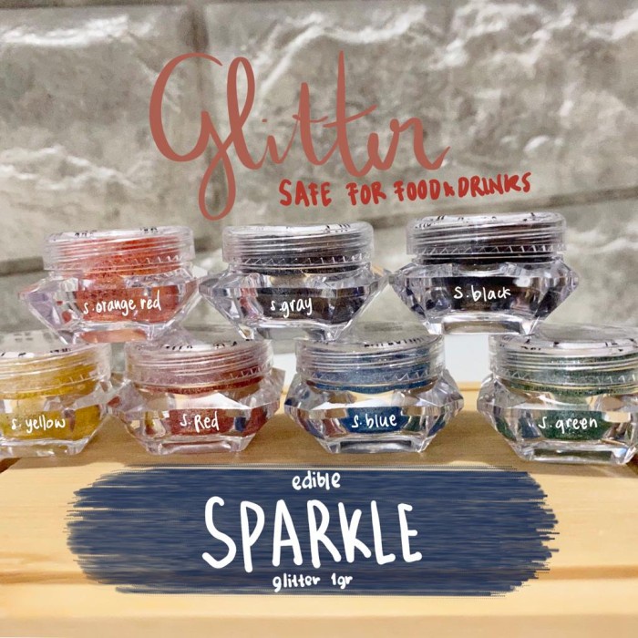 

COLORFUL SPARKLE EDIBLE GLITTER 1 GR GLITER DEKORASI MAKANAN DAN MINUMAN KEKINIAN UNTUK KUE DAPAT DIMAKAN