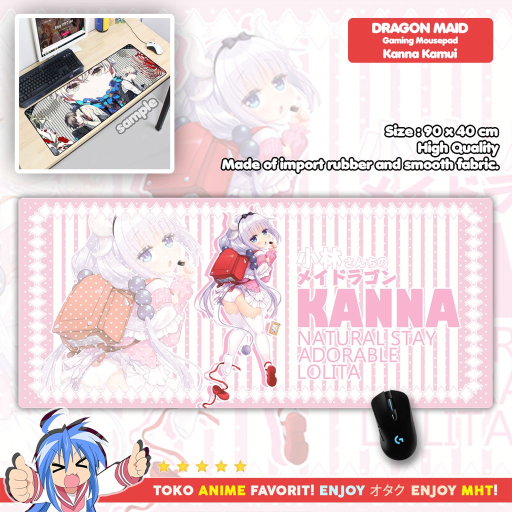 Mousepad Anime Gaming - Deskpad - Miss Kobayashi Dragon Maid : Kanna