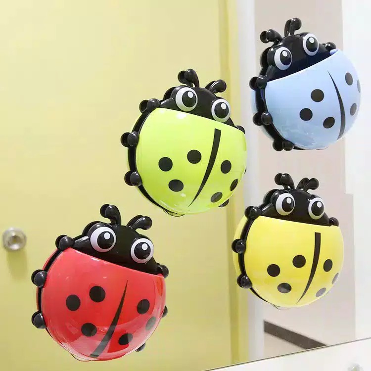 Tempat Sikat Gigi Kumbang / Lady Bug Tooth Brush Holder dengan KOP Karet