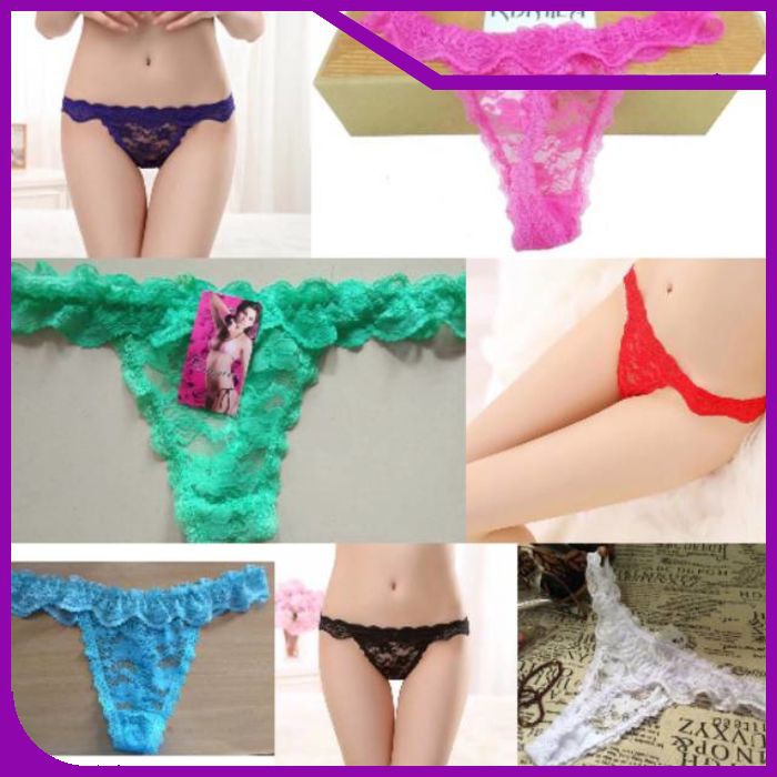 Ready Stock Lace Panty Brief Gstring Thong Pakaian Celana Dalam Wanita Undies Cewek import