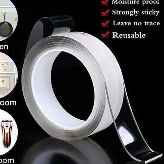 

♙ Nano Magic Double Tape Bening Tahan Air 30mm x 5m Acrylic Bisa Di cuci ➪