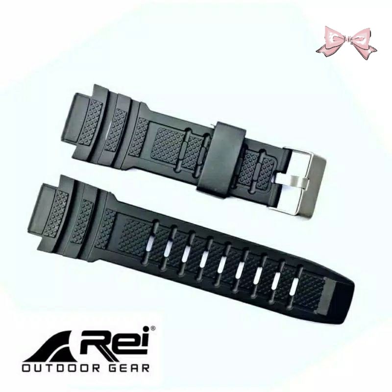 STRAP TALI JAM TANGAN REI CORZETA RUBBER STRAP TALI JAM OUTDOOR REI CORZETA WARNA HITAM