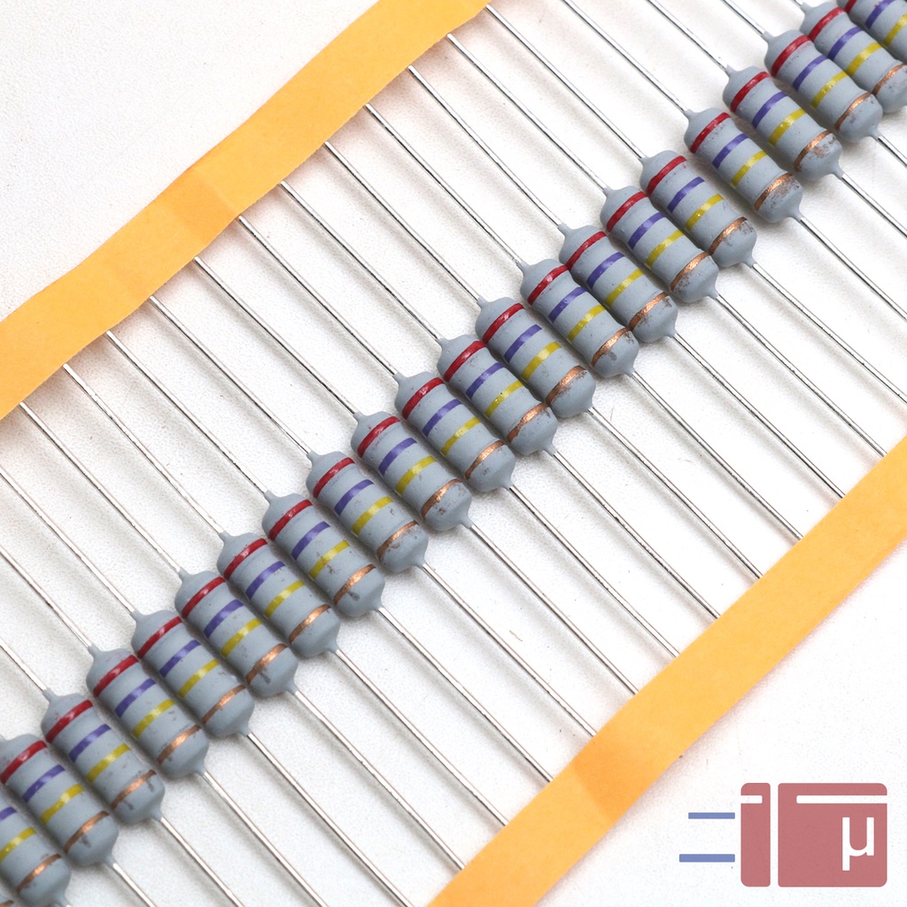 x10 Resistor 270K 1W Metal Oxide 5% Taiwan Kaki Tembaga