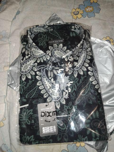 Kemeja Batik Pria Lengan Panjang Bl28 Katun Motif Modern Dixmont Semi Slimfit Premium
