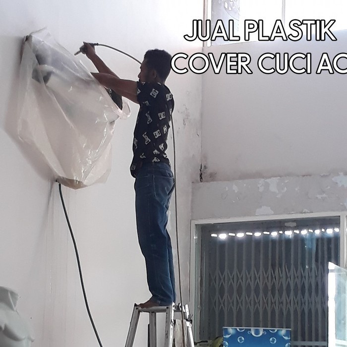 Plastik cover cuci AC atau service AC ukuran besar AC 1 - 2PK