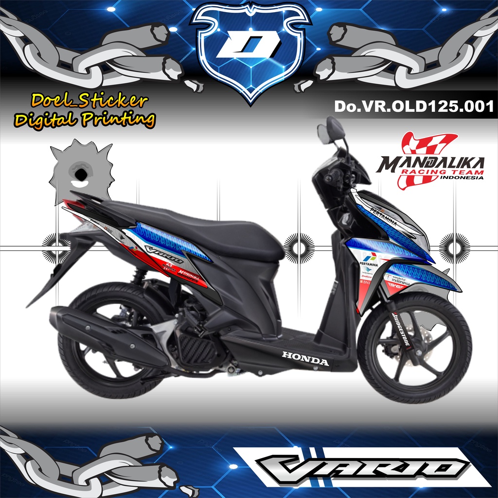 Striping VARIO 125 OLD - Striping Variasi HONDA VARIO 125 OLD Mandalika Racing Terbaru 001