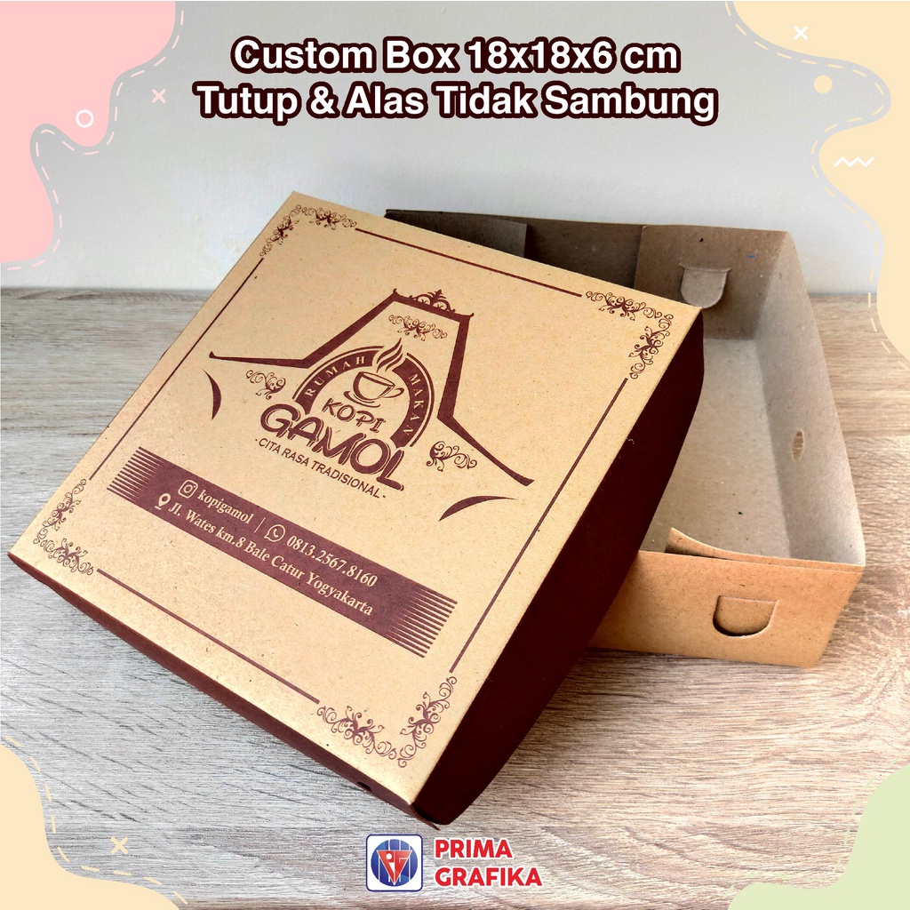 

Custom Box Kraft Kotak 18x18x6 Tutup dan Alas Terpisah - Kotak Nasi Syukuran Box Catering Box Nikahan Box Ulang Tahun Box Snack Box Kue Box Roti