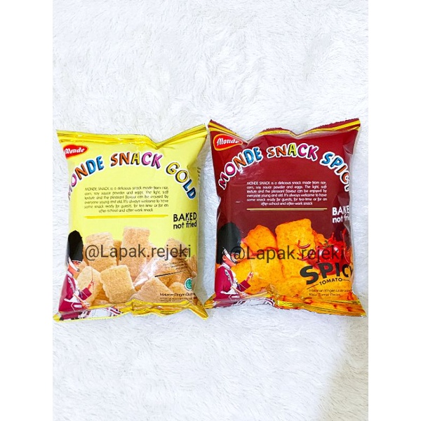 

Monde Snack Gold / Spicy Tomato Snack Beras Makanan Ringan Ekstrudat 60 Gram