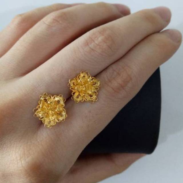 Anting Emas asli model panjang variasi hati