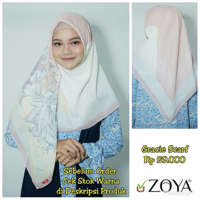 Hijab Kerudung Segi Empat GRACIE Scarf ZOYA Original