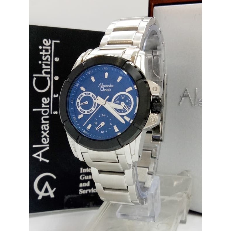 JAM TANGAN WANITA ALEXANDRE CHRISTIE AC 6226 SILVER BLACK ORIGINAL GARANSI RESMI 1 TAHUN