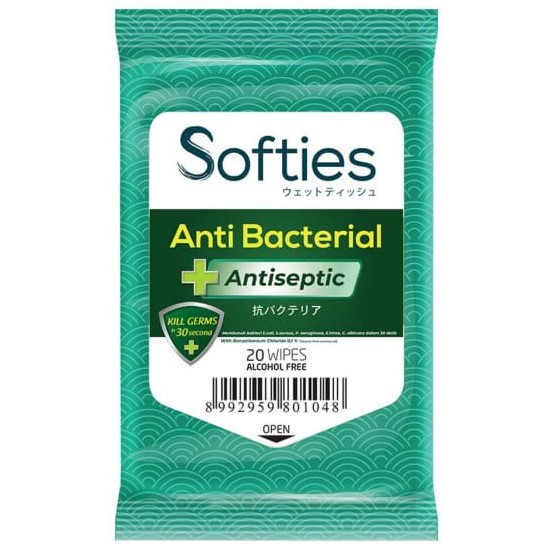 SOFTIES WET WIPES ANTI BACTERIAL / TISSUE BASAH ANTI BAKTERI / ANTISEPTIC / ANTISEPTIK