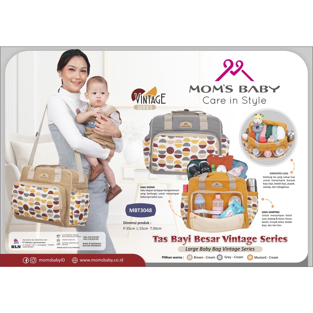 Tas Bayi Besar Mom's Baby Vintage Series MBT3048