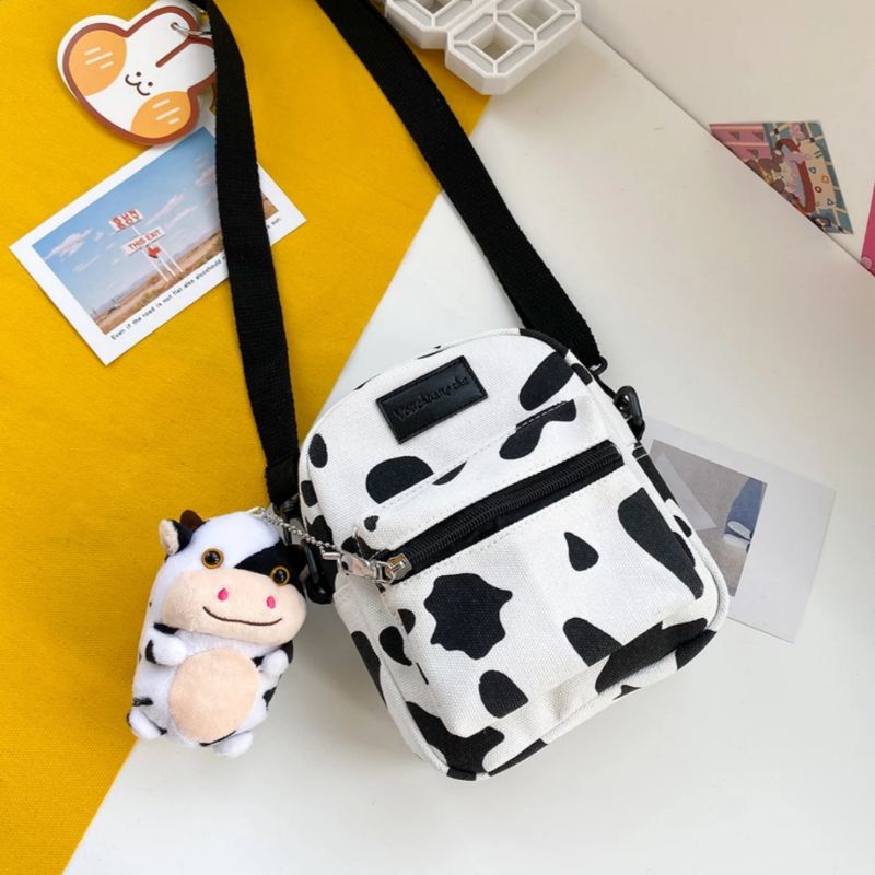 N_B_S / CAPILLO COW Tas Selempang Motif Sapi Tas selempang wanita Korean style Tas selempang mini