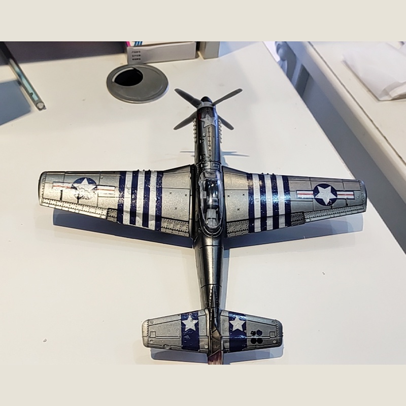 Mainan Rakitan Balok Bangunan Model Pesawat Tempur Mustang P-51 4D 1 / 48