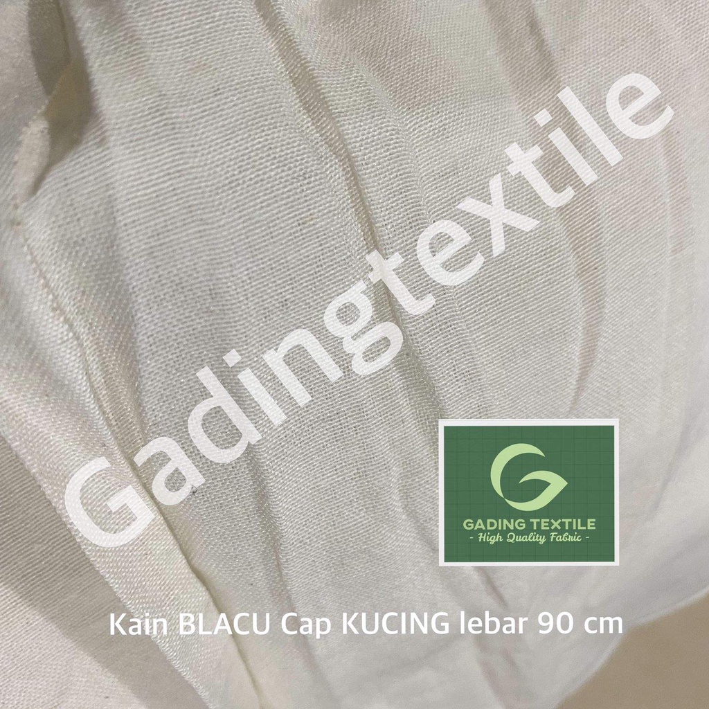( per setengah meter ) kain BLACU belacu blako katun putih Cap KUCING meteran lebar 90 cm bahan mitela tas totebag tote goodie bag pouch dekorasi dekor tirai hordeng gorden kerajinan tangan sulam embroidery waxing bulu ketiak kantong celana jeans sablon