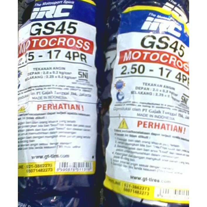 BAN LUAR IRC 250-17 GS45 MOTOCROSS GS45