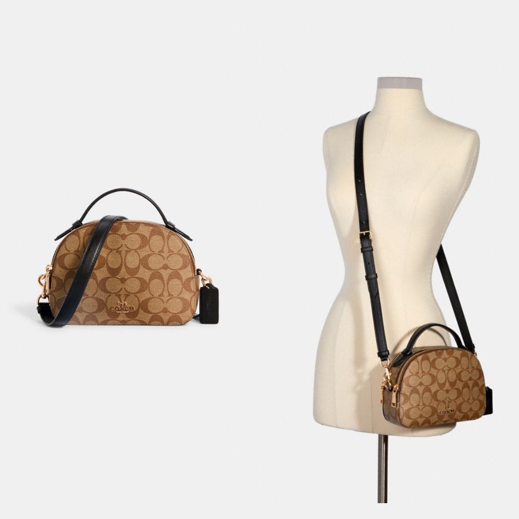 Coach 1591 Serena Satchel in Signature Canvas - Khaki Black