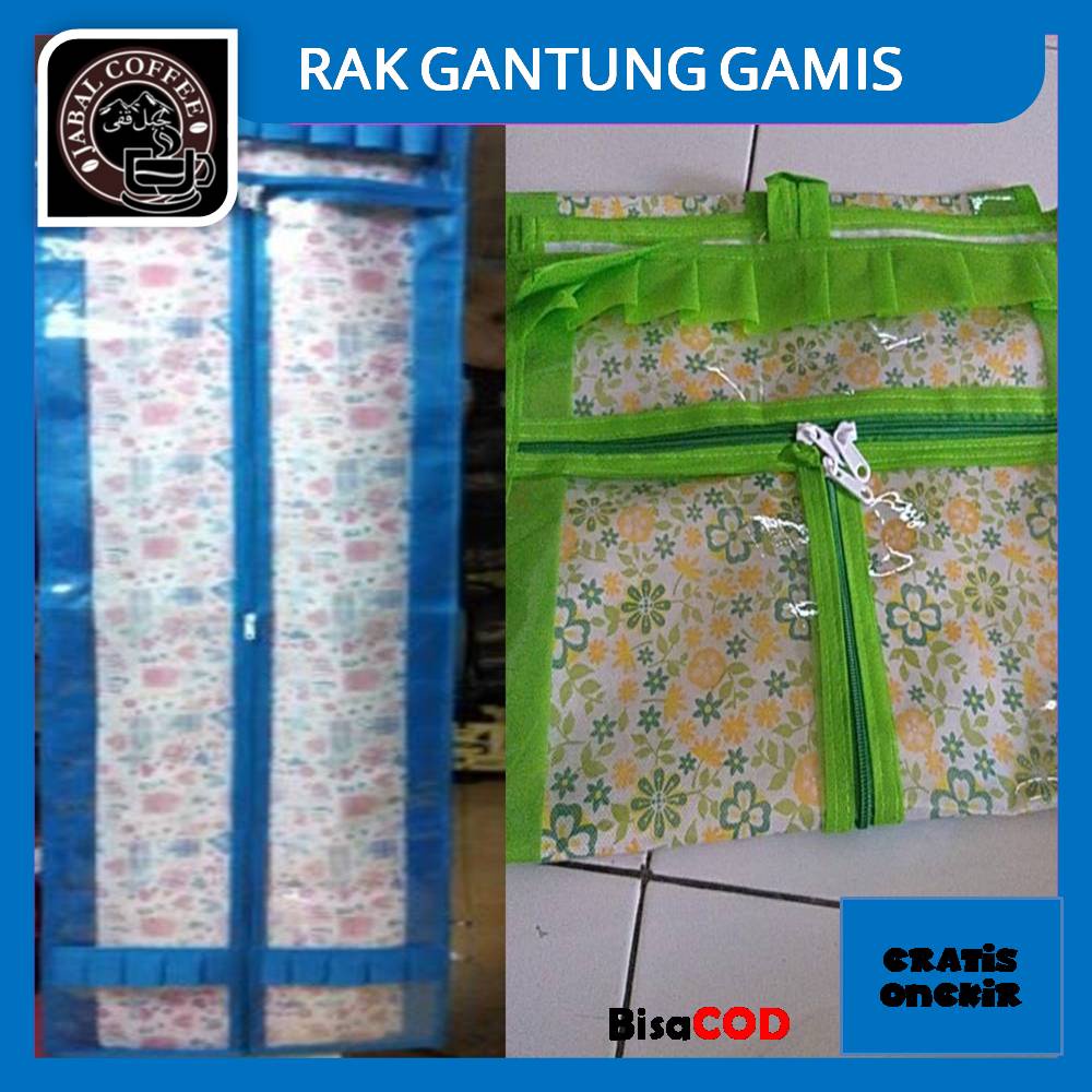 Rak Gamis Murah 115 Gram / Rak Gantung Gamis Motif Bunga / Rak Baju Gantung Cover 07