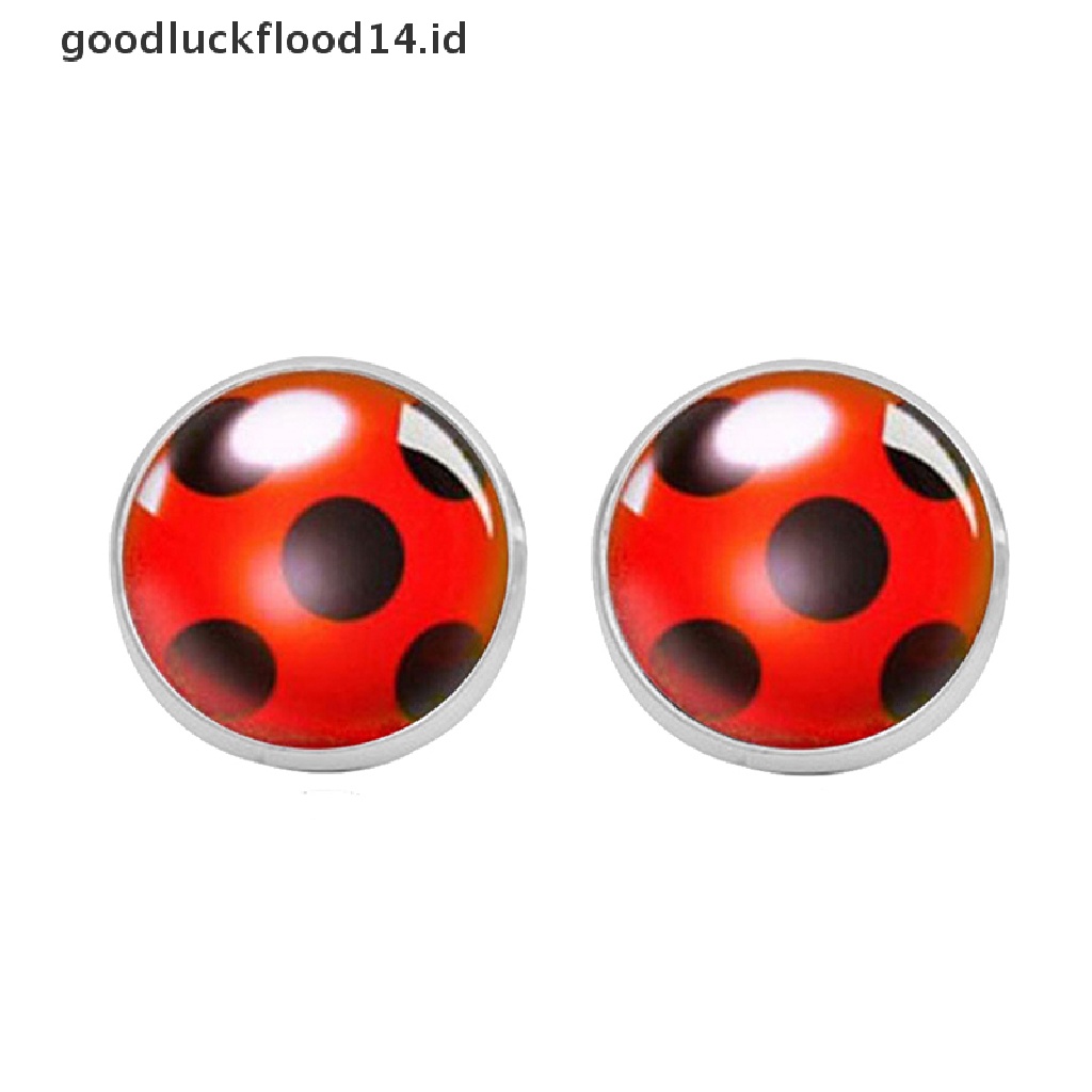 [OOID] Cute Ladybug Ear Stud Earrings Animal Circle Earrings Women Party Gift Jewelry ID