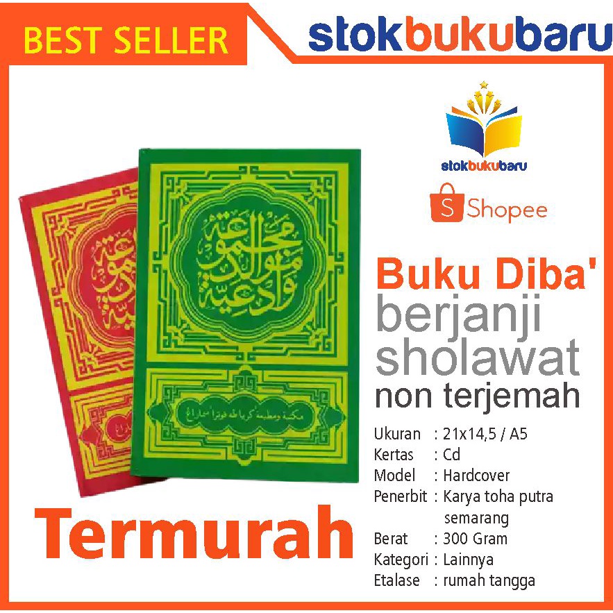 Buku Diba' berjanji sholawat non terjemah