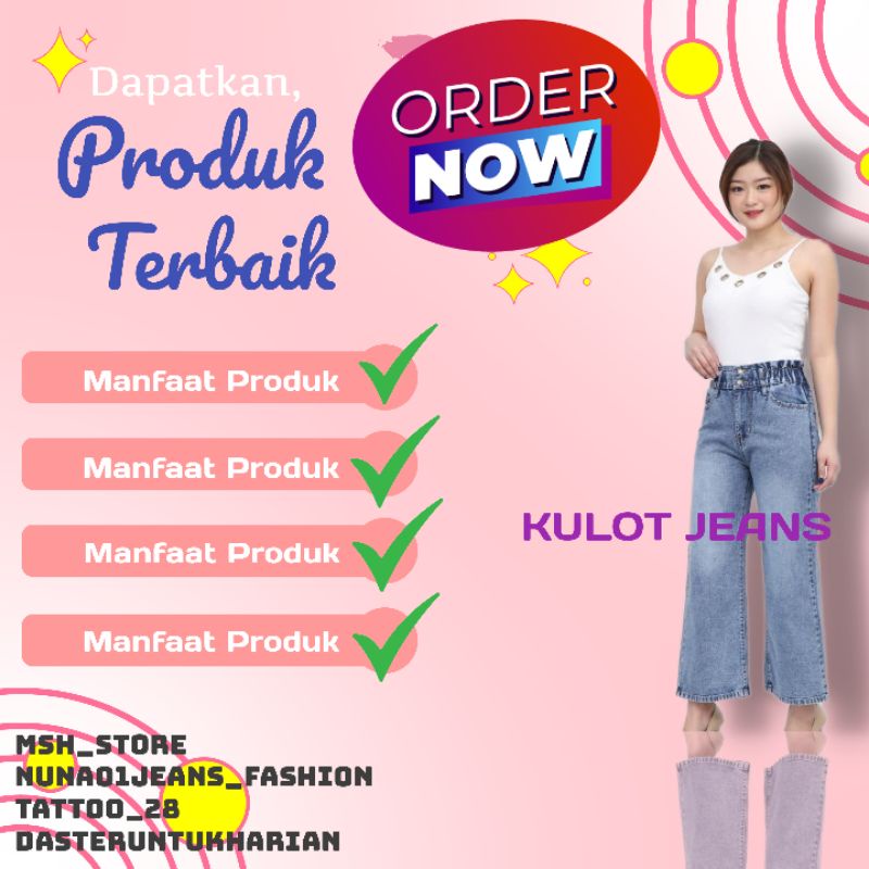 HIGH WAIST KULOT JEANS PREMIUM//P.90CM