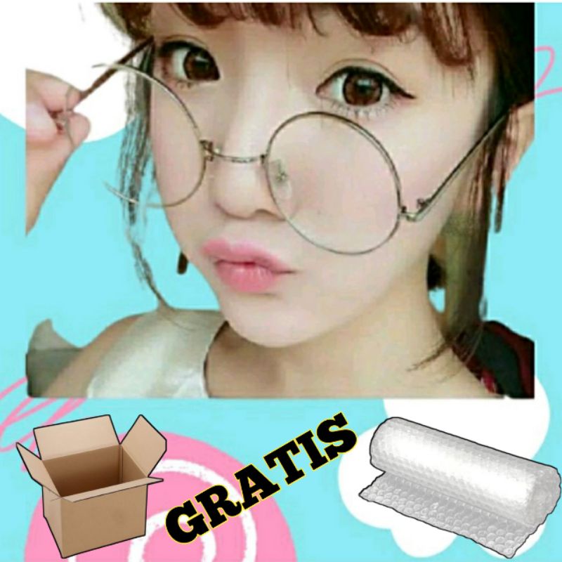 (PAKET USAHA) Kacamata Bulat Fashion Korea Untuk Pria Dan Wanita Import Murah