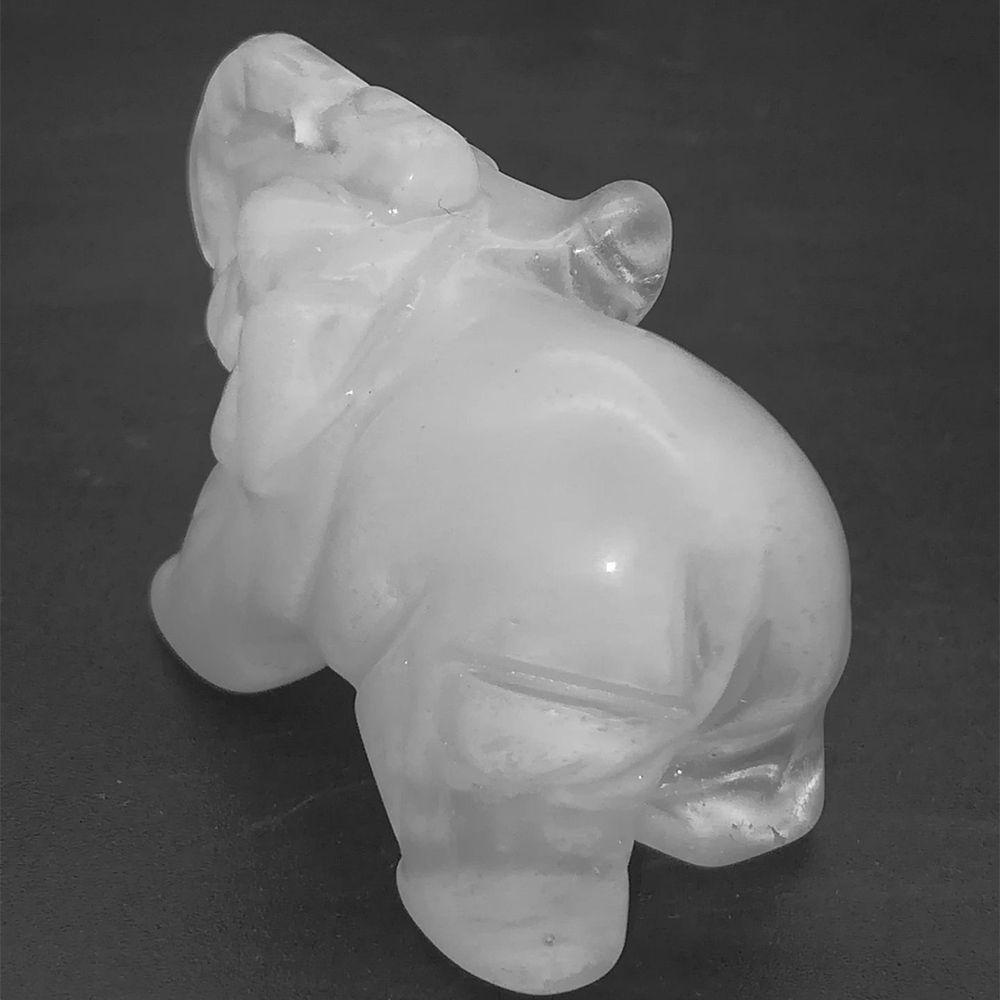 [Elegan] Patung Batu Permata Gajah Ukir Tangan Craft Opalite Home Office Desk Ornament Fashion Untuk Dekorasi Rumah 1.5 Inch