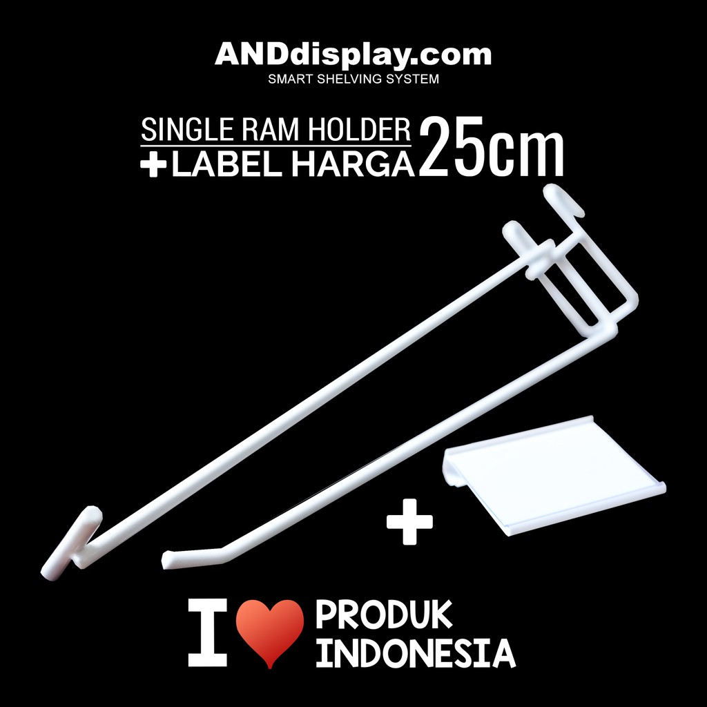 SINGLE RAM HOLDER 25CM/10PCS + LABEL HARGA 6CM CANTOLAN GANTUNGAN PRICE TAG